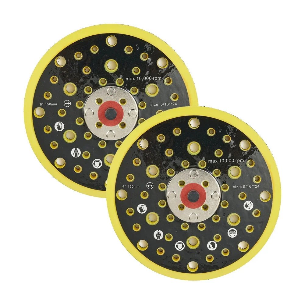 2PCS 6 Inch 52 Holes Sander Polishing Pad with Dust Sanding Disc for For BACKing Pad Compatible with 5/16 24 Thread Power Tools