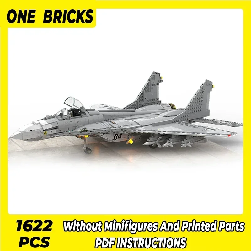 Moc Building Blocks Modello militare MIG-29 Fighter Jet Mattoni tecnici Assemblaggio fai-da-te Giocattoli da costruzione per bambini Regali di festa