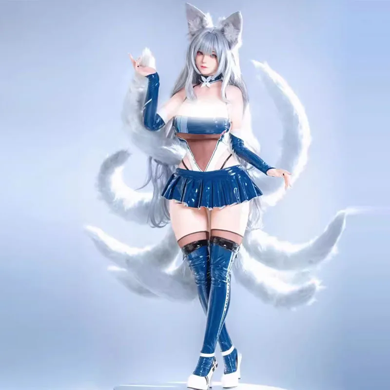 Azur Lane Shinano Fox Cosplay Traje para Mulheres, Jogo de Anime, Body Sexy, Luvas, Meias, Uniforme de Corrida, Roupas de Halloween