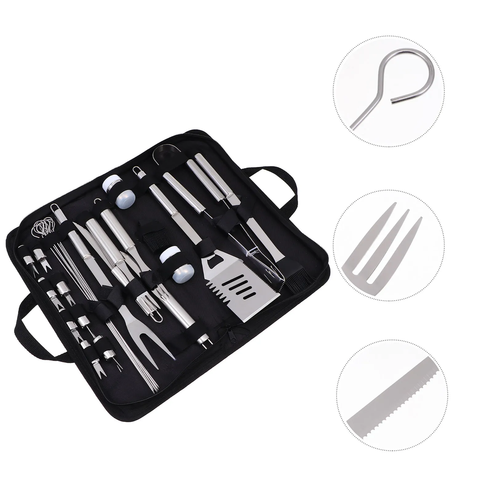 

1Set Bbq Tools Kit Premium Stainless Steel Outdoor Barbecue Accessories Complete Grill Utensils Set Easy Storage