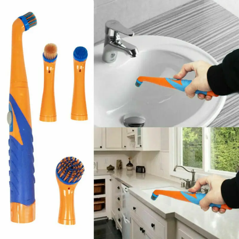 4 in 1 Electric Super Sonic Scrubber Cleaning Brush Household Kitchen Brush