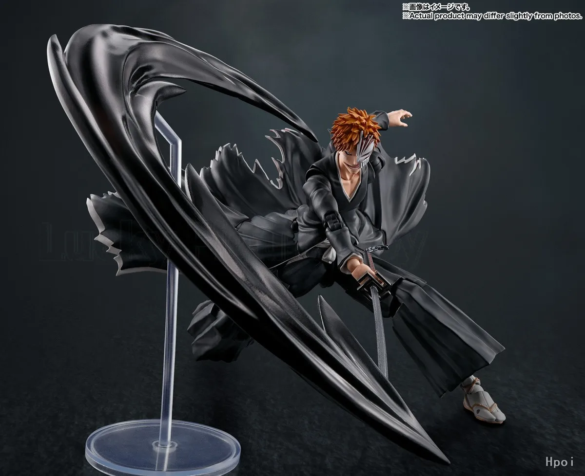 【متوفر】BANDAI SHF BLEACH Kurosaki Ichigo Crescent Moon Action Figure Model Toy