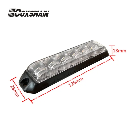 Imagen 2 del producto COXSWAIN-luz estroboscópica LED para coche, luz de advertencia de doble color, kits de montaje en superficie de camión, lámpara estroboscópica R65 aprobada, 12*3W, 2 piezas
