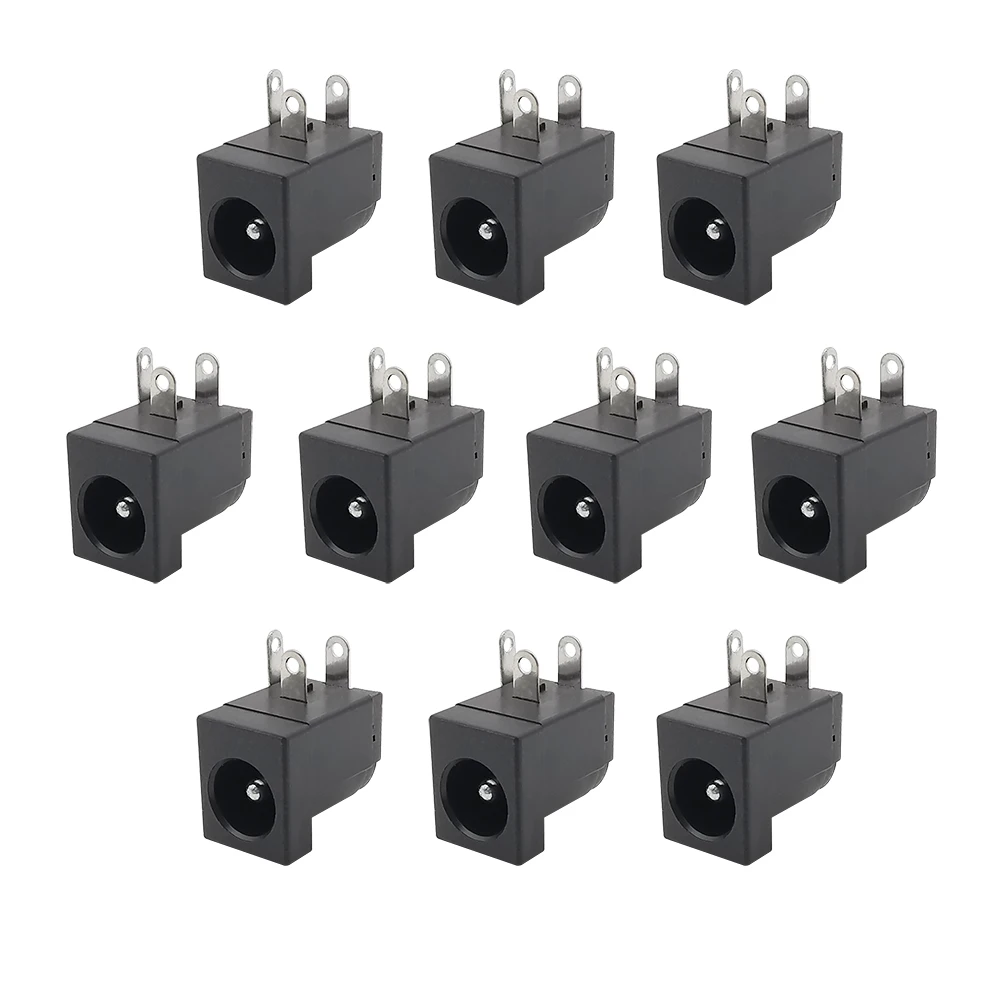 10Pcs DC-005 5.5 x 2.1mm DC Power Jack Socket Connector DC005 5.5*2.1 Round the Needle PCB Mount Terminals
