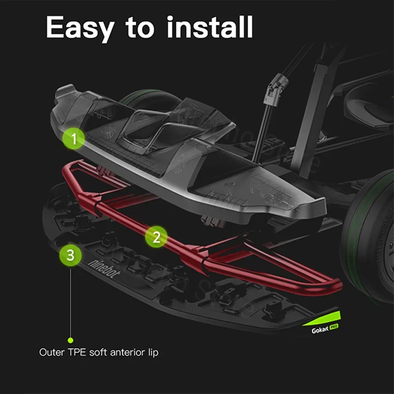 Original Front Plastic Protection For Ninebot by Segway Gokart Pro Kit Kart Front Rubber Trim Below Bumper Parts