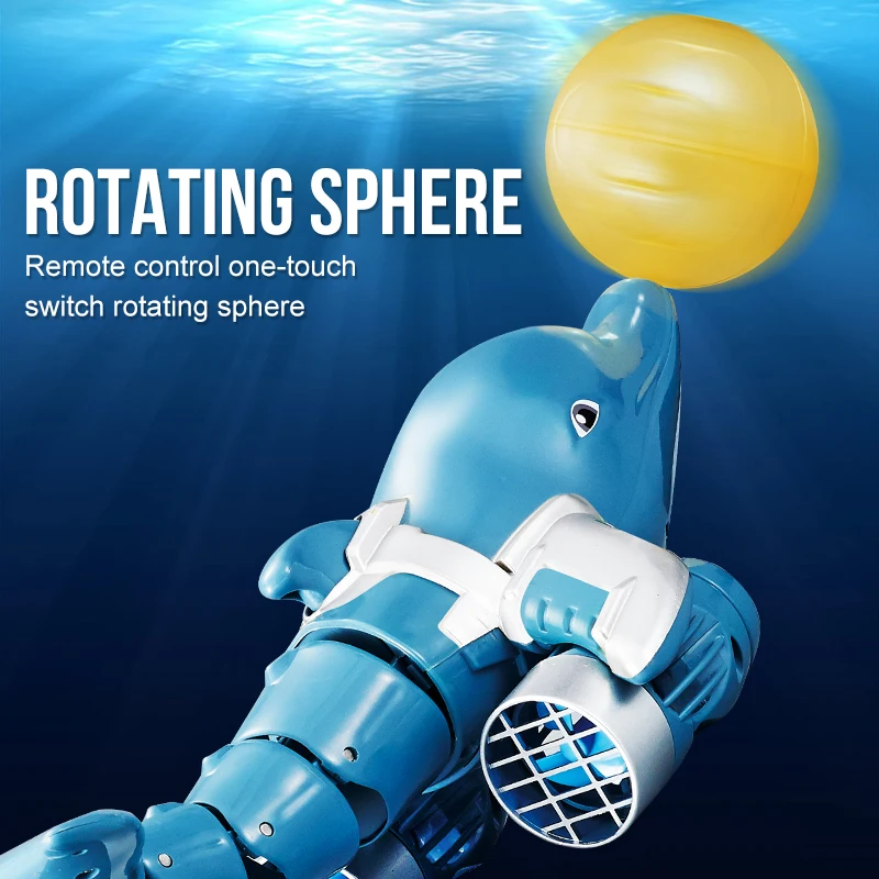 2.4G RC High Speed Remote Control Boat Simulation Dolphin Boat with Light Effects Underwater Game Toys