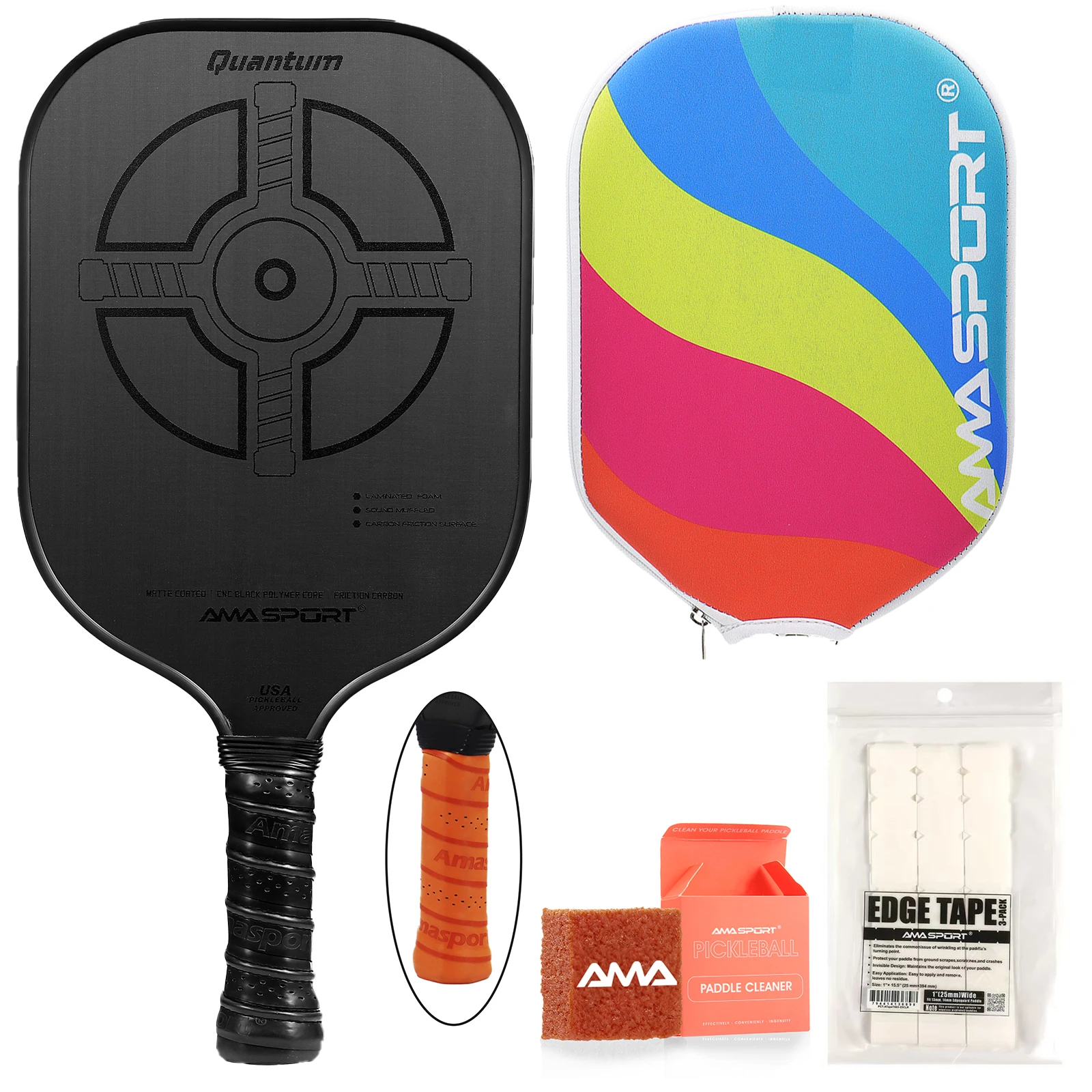 

AMASPORT USAPA Approved Pickleball Paddle Quantum Center Foam Injection Handle for Enhanced Grip Pickleball Training Equipment