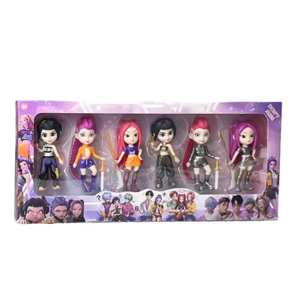 Anime kpop demônio caçadores figura modelo brinquedo dos desenhos animados periféricos de jogos mesa decoração coleção figuras modelo brinquedo para o presente do miúdo