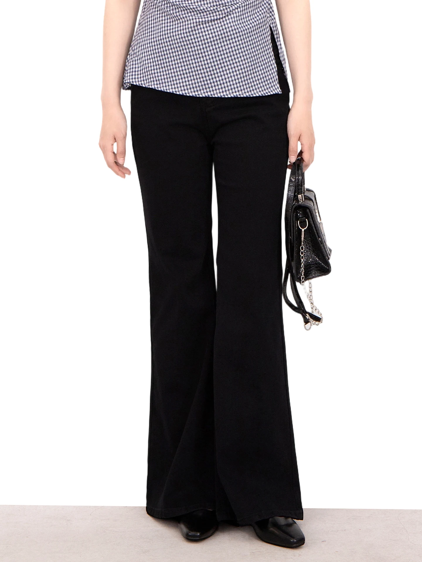 

High Waist Flared Jeans Women's Vintage Distressed Denim Pants All-match Slimming Drapey Floor-length Pants plus Size