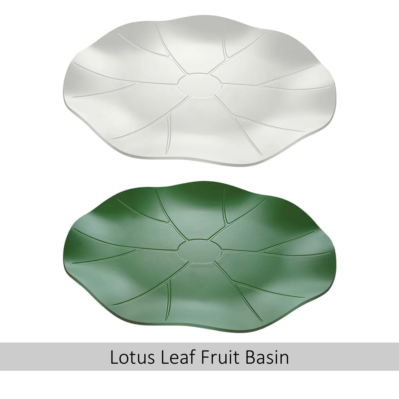 

LFGB Certificated Lotus Leaf Shape Serving Dish Aluminum Shallow Snack Plate for Living Room Desk 30cm Diameter Fruit Basin