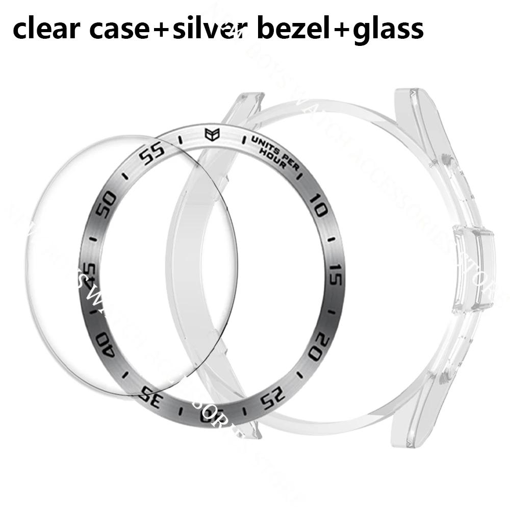 Metal Bezel+Watch Case For Samsung Galaxy Watch 6 Classic 47mm 43mm Cover+Bezel Ring+Tempered Glass Screen Protector Film Bumper