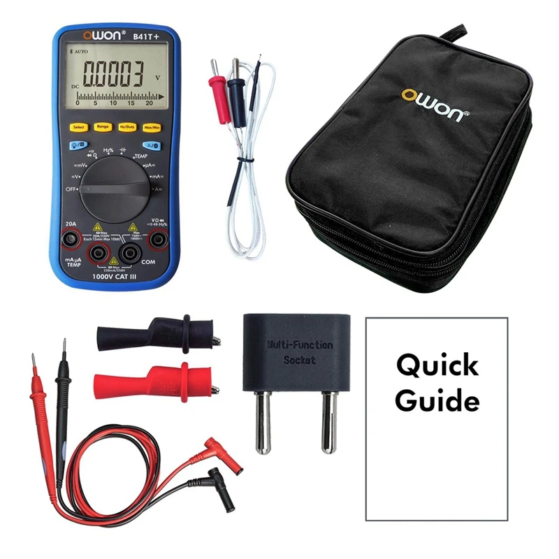 

OWON B41T+ 4 1/2 Multifunction Digital Multimeter With Bluetooth True RMS Backlight Voltage And Current Test Meter Durable