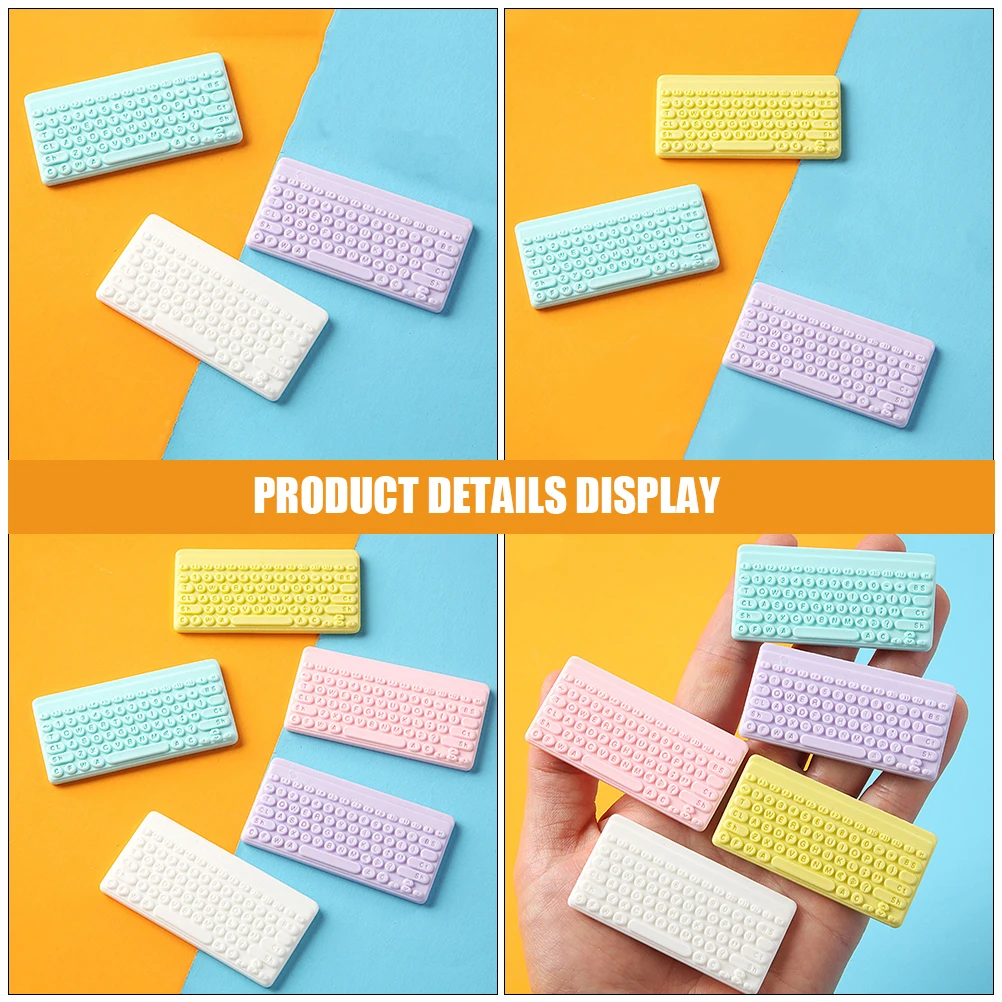 

6Pcs Miniature Keyboard Resin DIY Charms Keychain Jewelry Making Supplies Colorful Craft Decorations Handmade Miniature Keyboard