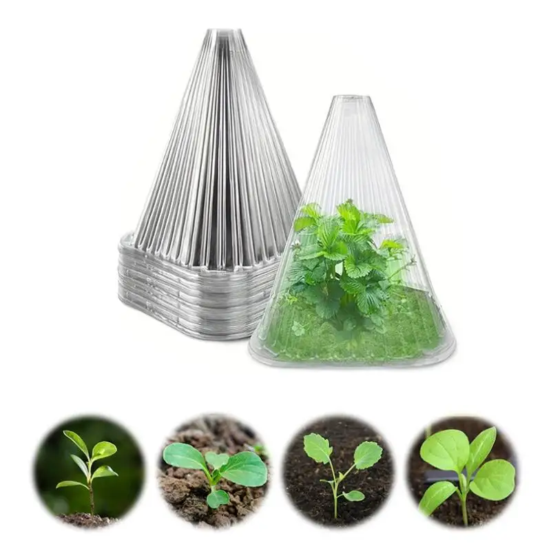 Conical Seedlings Protective Cover Plastic Plant Nursery Lid Cold Proof Prevent Birds Snails Damage Seedlings Pest Insect Proof