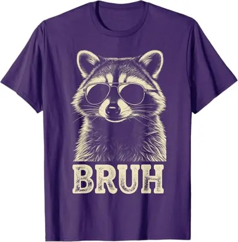 Coole Waschbär-Sonnenbrille Bruh Lustiges T-Shirt für Waschbär-Liebhaber Jungen Mode Teenager Neuheit Geschenk Y2k Streetwear Süßes T-Shirt Coole Kleidung – Detail 7