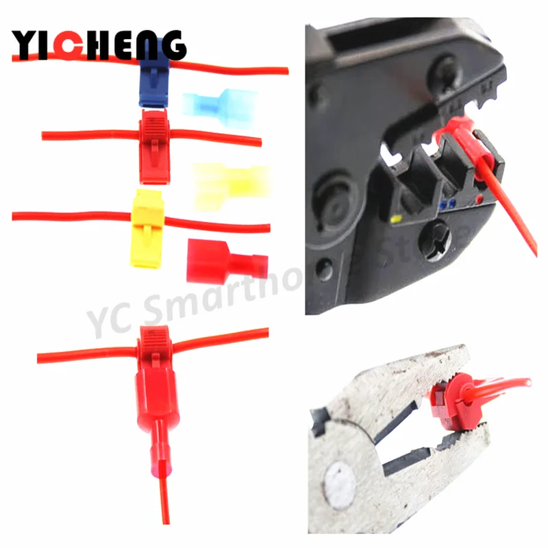 15pcs T-type quick connector crimp terminal cable convenient connector score lock quick connector T1 T2 T3