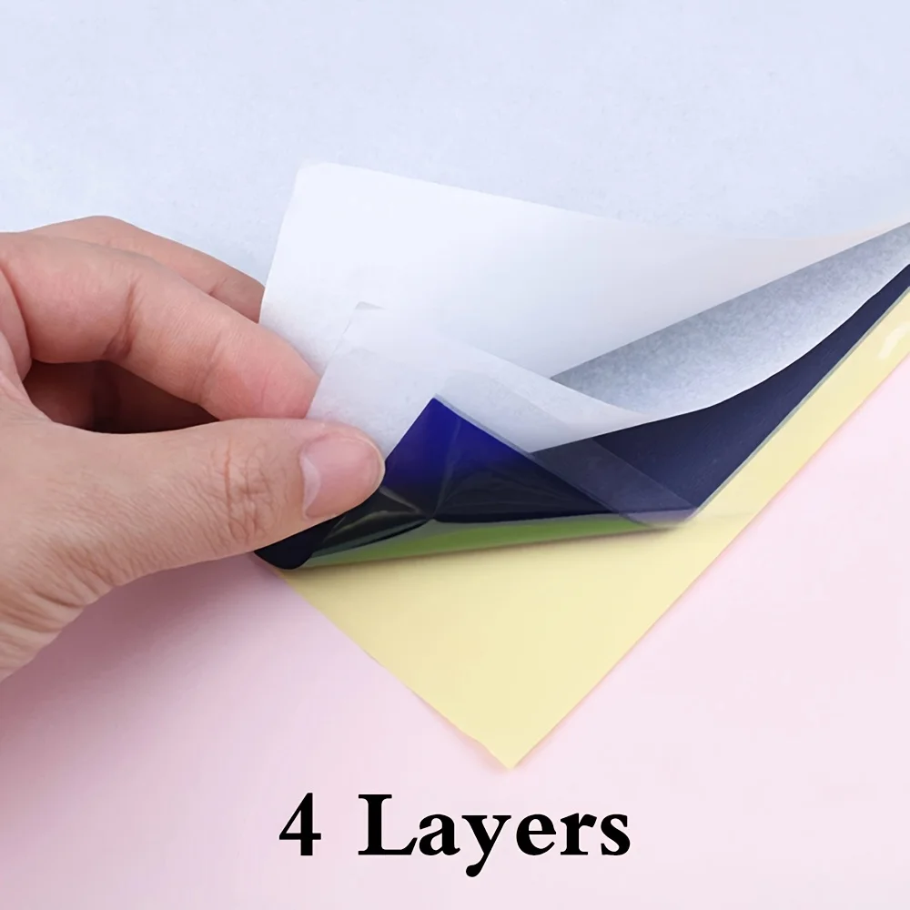 A4 Tattoo Transfer Paper Carbon Tracing Tattoo Transfer Paper 4-Layer A4 Stencil 50/100 Sheets for Tattoo Supplies Transfer Kit