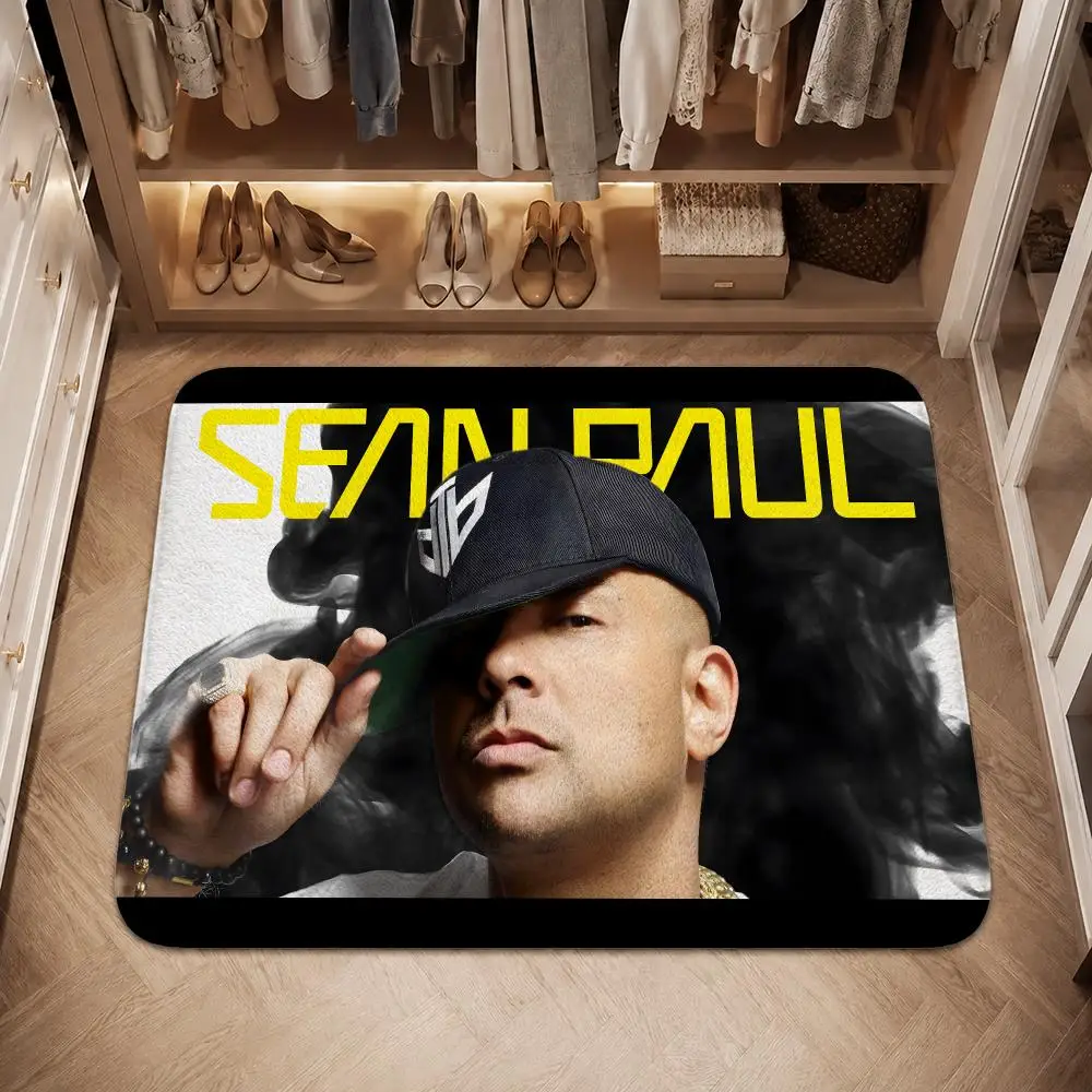 S-Sean Paul Floor Mat Flannel Non-Slip Washable Soft Absorbent Rug For Bathroom Kitchen Bedroom Home Decor
