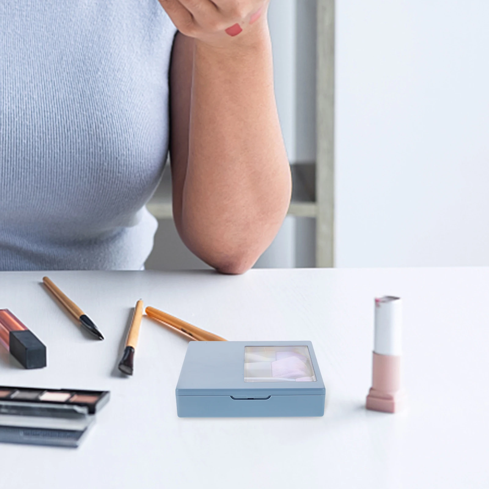 1 set mini set di pennelli per trucco da viaggio custodia compatta con specchio per applicazione di fard in polvere per occhi viso strumenti di bellezza portatili per le donne