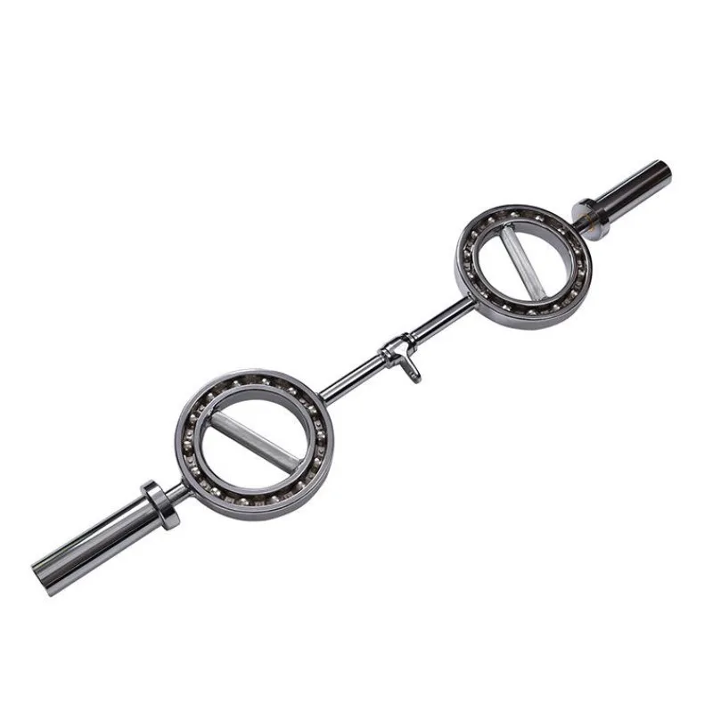 

360 degree rotating handle barbell bar for free weight strength training - custom fitness equipment