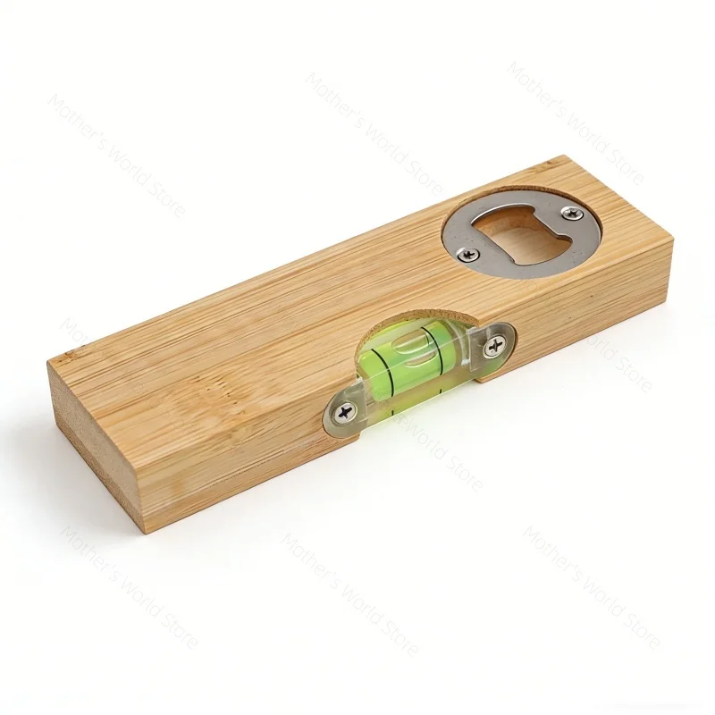 

New Wooden Bottle Opener With Built In Spirits Level,Reusable 2 In 1 Level Portable Novelty Beer Opener For Bars Service Staff