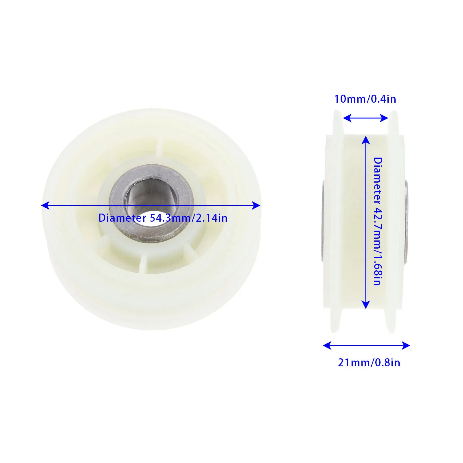 2 set ruota del rullo della puleggia folle dell'essiccatore 279640 adatta per Whirlpool,Sears sostituisce 279640VP, 3388672 AP3094197, ER279640, W10468057