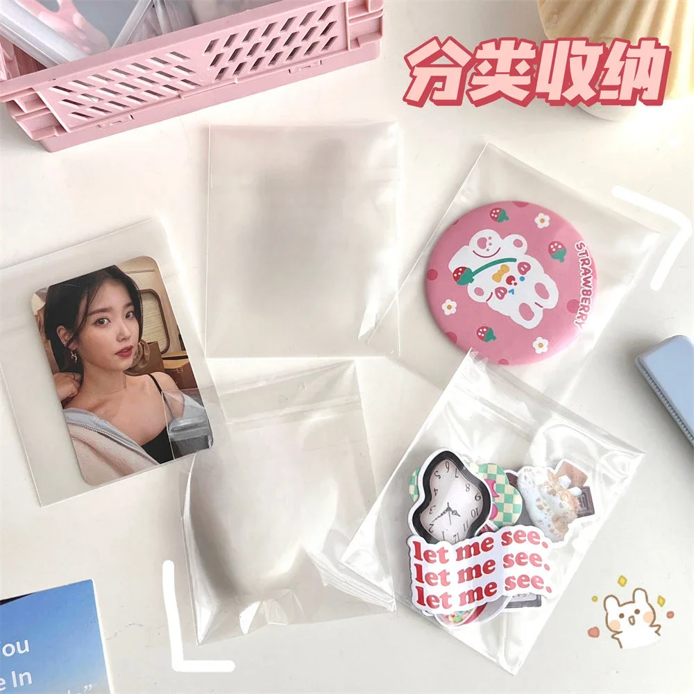 Protecteur de carte photo transparent pour Kpop, pochette transparente, porte-carte photo, chargeur supérieur, idole Kpop, 13x8cm, 100 pièces