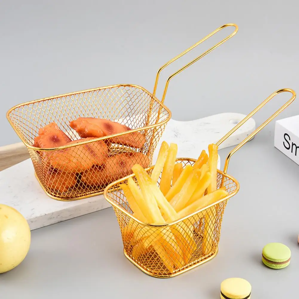 

Stainless Steel Fry Basket Strainer for Frying Mini French Fries Basket Chips Cooking Tool Food Strainer Colander Kitchen Gadget