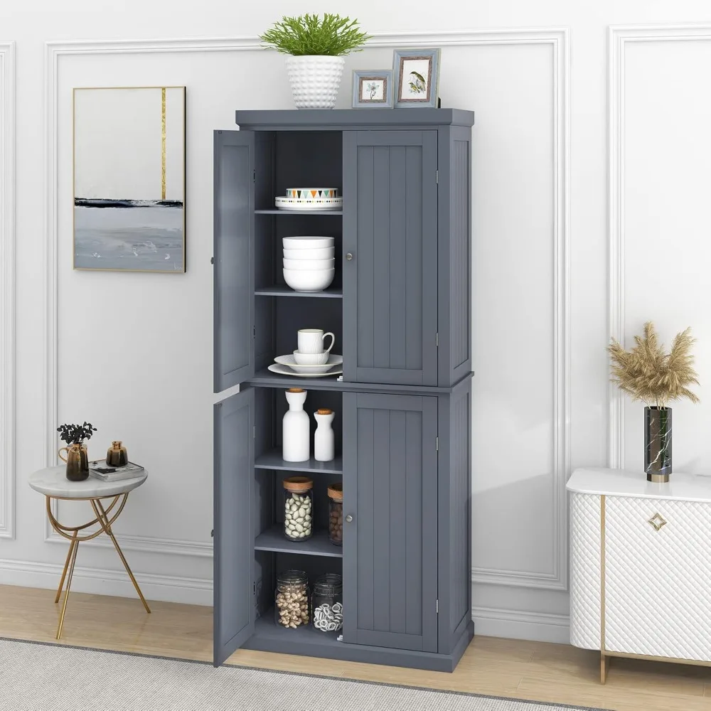 

Cabinet, 72.4 in. Tall, Modern Freestanding Kitchen Tall Cabinet with 4 Doors and Adjustable Shelves,Tall Kitchen Pantry Cabinet