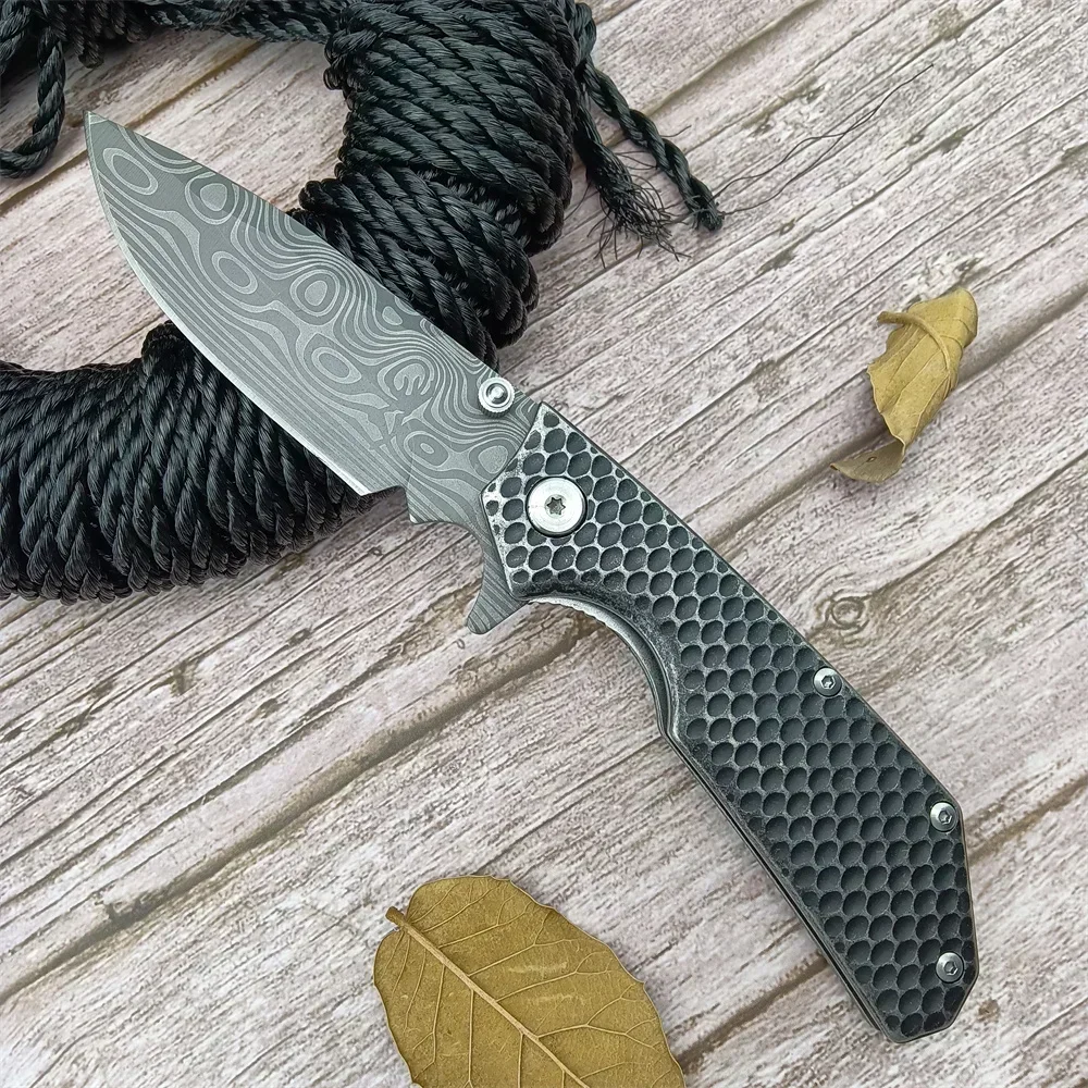 Strider Fast Opening Folding Knife 3.62'' 7Cr13mov Blade Textural 420 Steel Handle Wilderness Defense Survival Pocket Knife