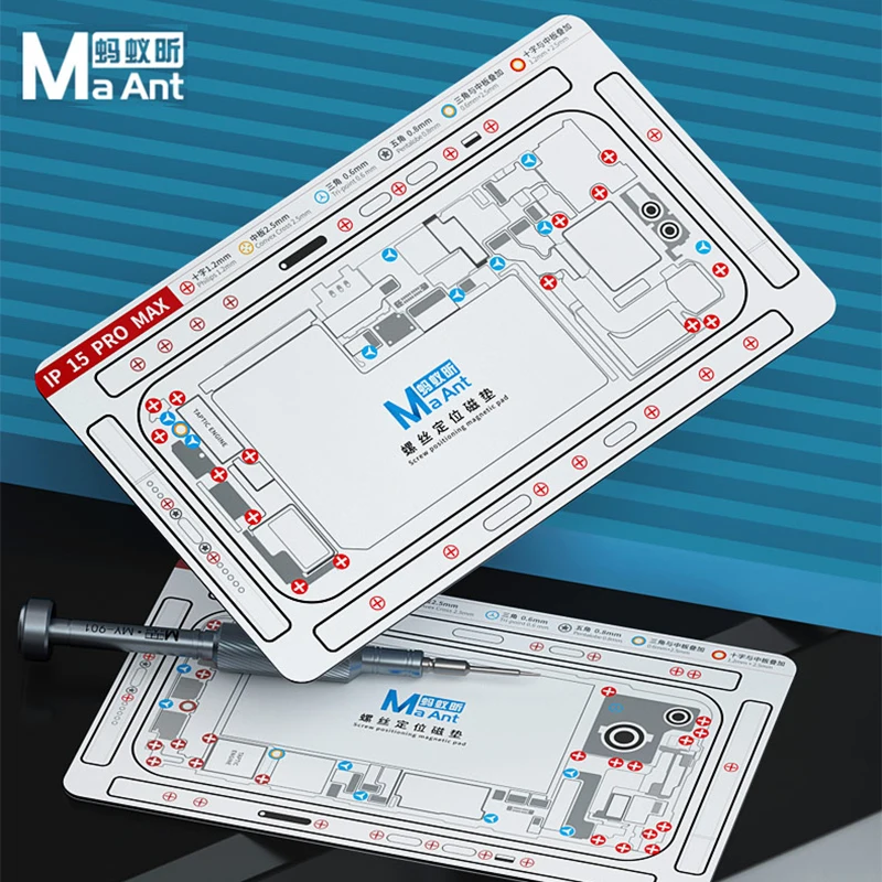 MaAnt Screw Positioning Plus Magnetic Pad for IPhone X-15PM Screw Holder Chart Pad Mobile Phone Repair and Disassembly Tool