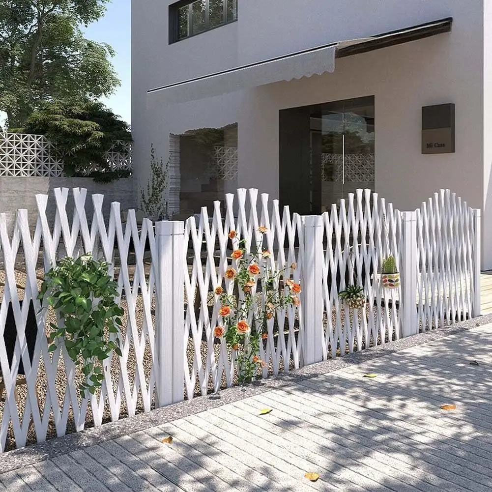 Expandable Wooden Garden Trellis Gate - Retractable Freestanding Lattice Fence for Outdoor Decor, Home Yard Privacy