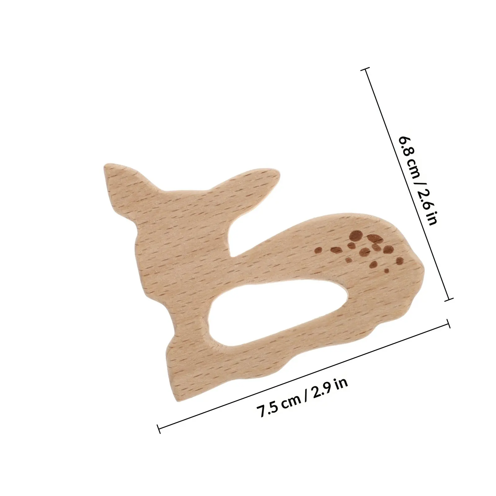 10 Peças de Pingente de Madeira de Faia para Bebê, Mordedor em Forma de Desenho Animado, Adornos para Corrente de Chupeta, Seguro e Biodegradável