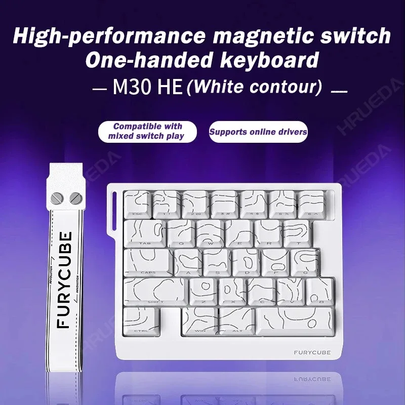 M30HE Magnetic Switch Mechanical Keyboard 8K Single-handed Wired 0.1ms 0.01mm RT Custom RGB Hot Swap E-sports Keyboard