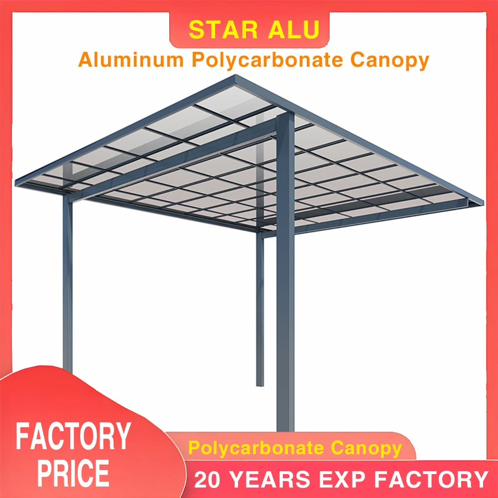Heavy Duty Aluminum Carport with UV-Resistant Polycarbonate Roof – Outdoor Garage & Patio Cover Aluminum Carport