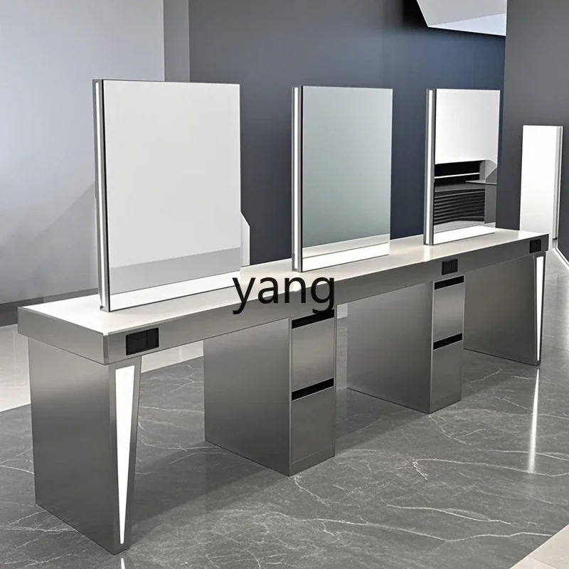 LTT high-end hair perm and dyeing table fashionable hair cutting mirror table double-sided four-sided stainless steel