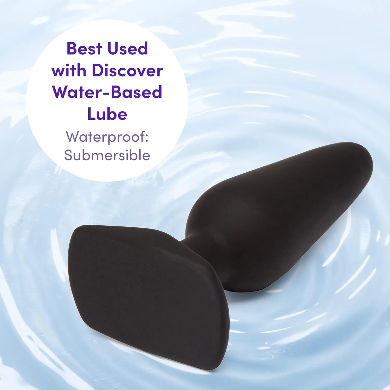 Classic Butt Plug - 5 Inch Silicone Anal Plug - with Flared Base & Waterproof - Black