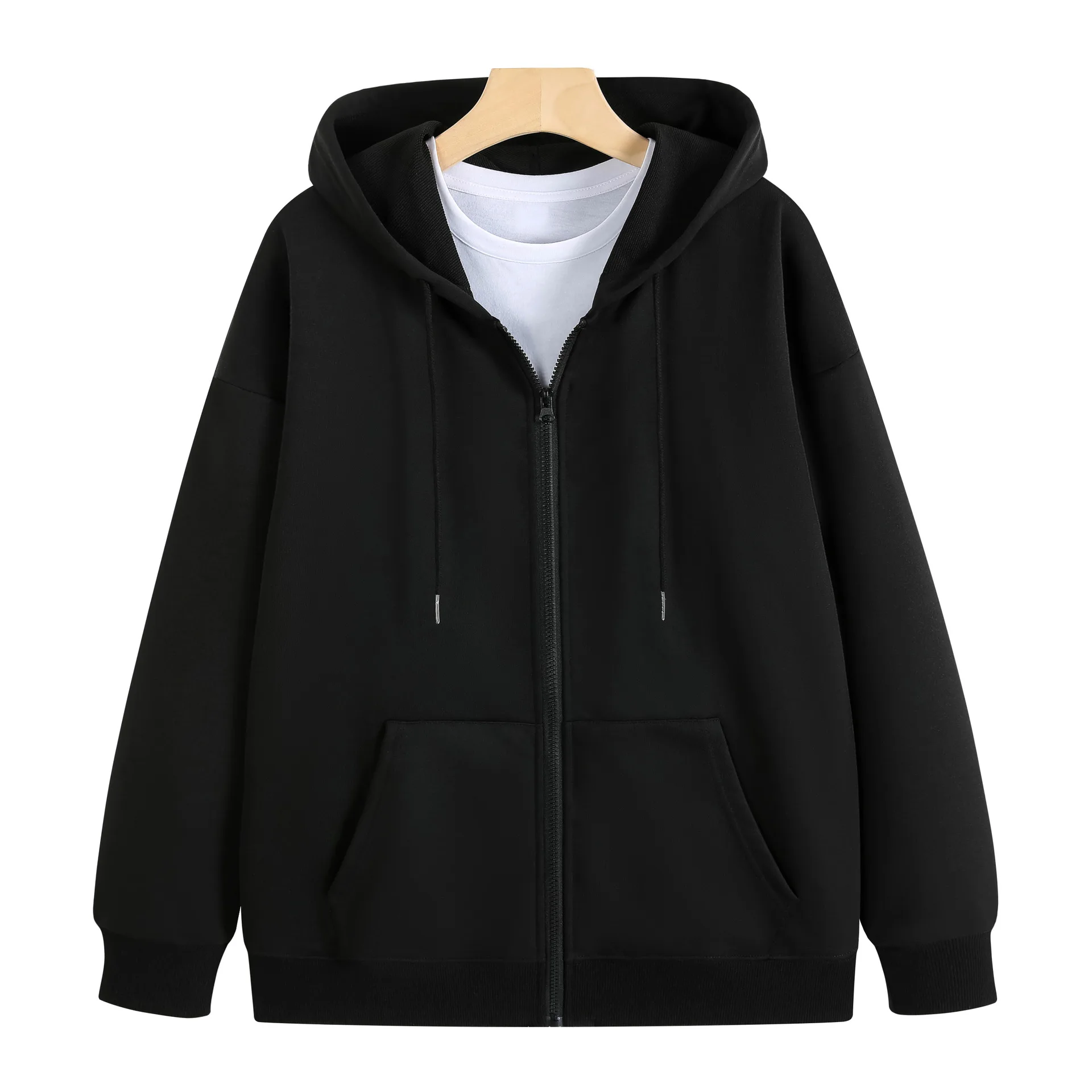 Hooded Sweatshirt Men Solid Cardigan Long Sleeve Zipper Coats Pockets Long Sleeve Spliced Casual Sweatshirts Jackets Autumn 2026