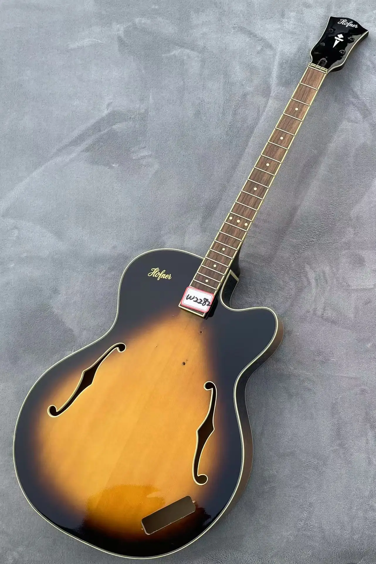 DIY Hofner HCT-500/5 4 Strings Electric Hollowbody Jazz Guitar Part Guitarra without Hardwares in Stock Discount Free Shipping