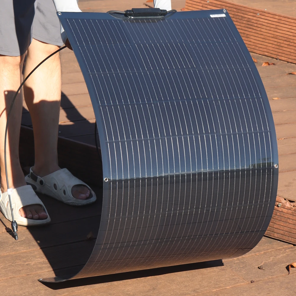 لوحة طاقة شمسية مجموعة مرنة كاملة 12 فولت 24 فولت 600 واط 450 واط 300 واط 150 واط أحادية البلورية نظام شاحن البطارية الشمسية للمنزل سيارة RV العربة
