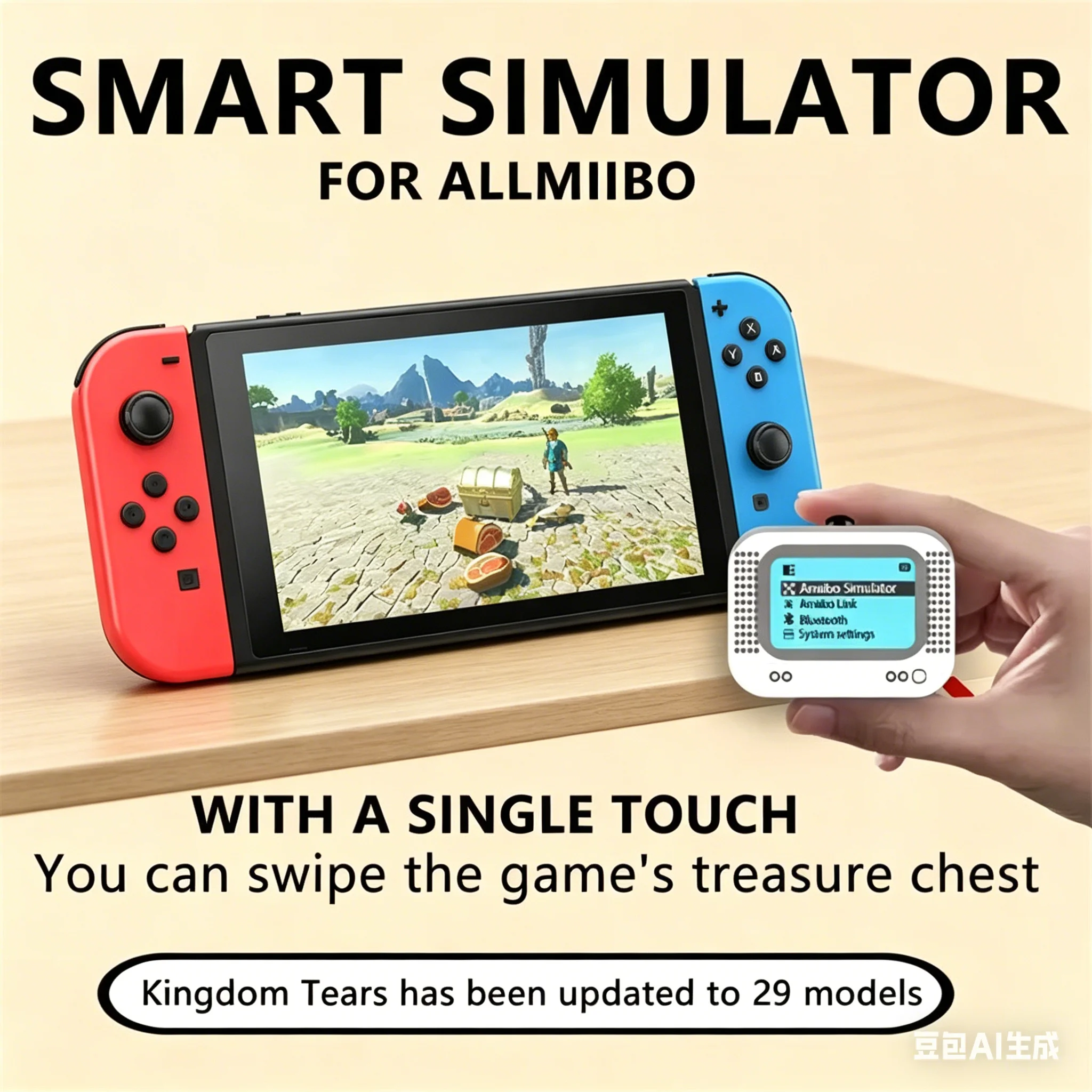 Emulator Amiibo Bluetooth Inteligentny Symulator Ładowalny Uniwersalny Programator do Switch WiiU Akcesoria do Gier NFC — zdjęcie produktu 6