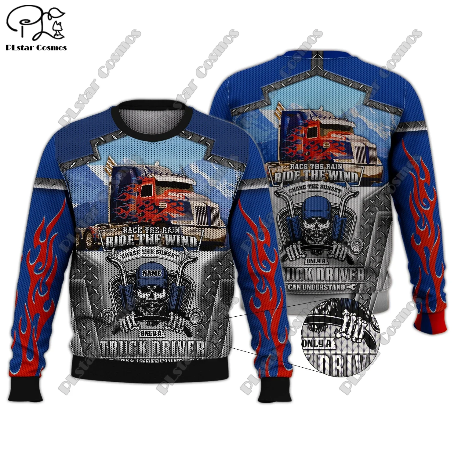 Suéter Unisex informal con estampado 3D de nombre personalizado, patrón de Tractor, camión, autobús escolar, serie de coches, auténtico, feo, invierno, nuevo