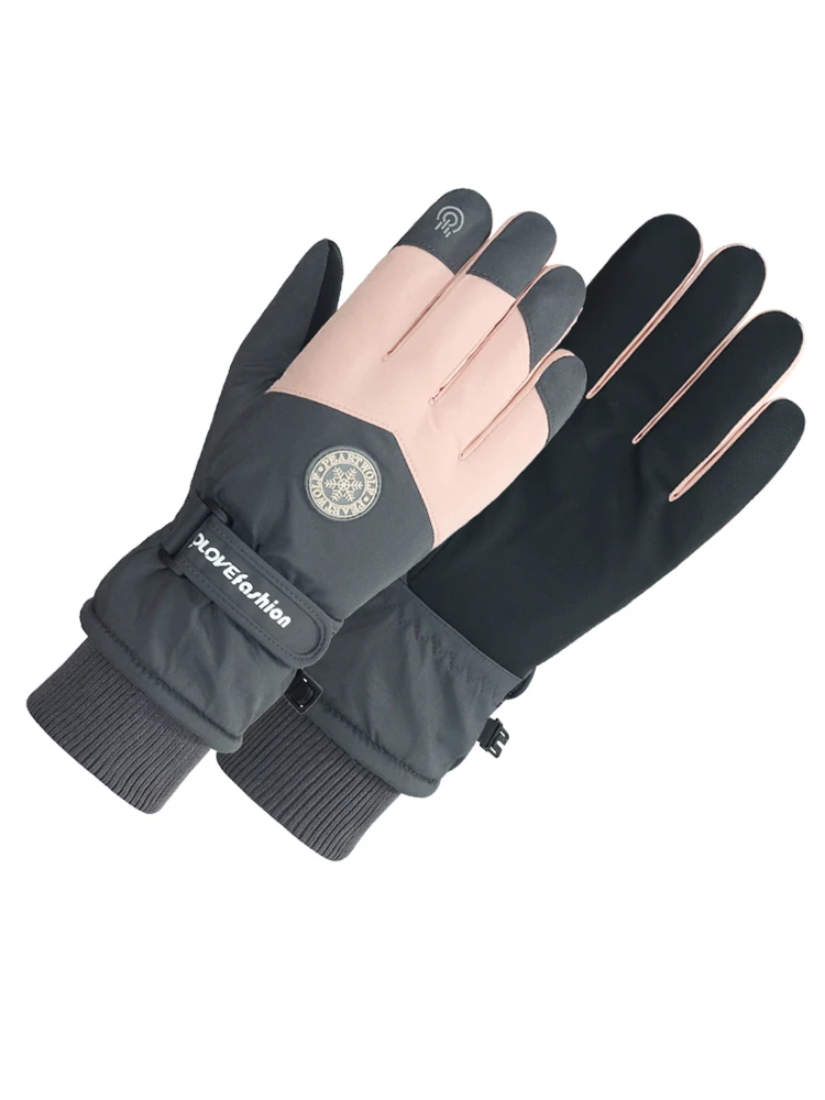 AliExpress Winter skiing gloves with waterproof touch screen and thick velvet, windproof and warm gloves for outdoor cycling and electric b