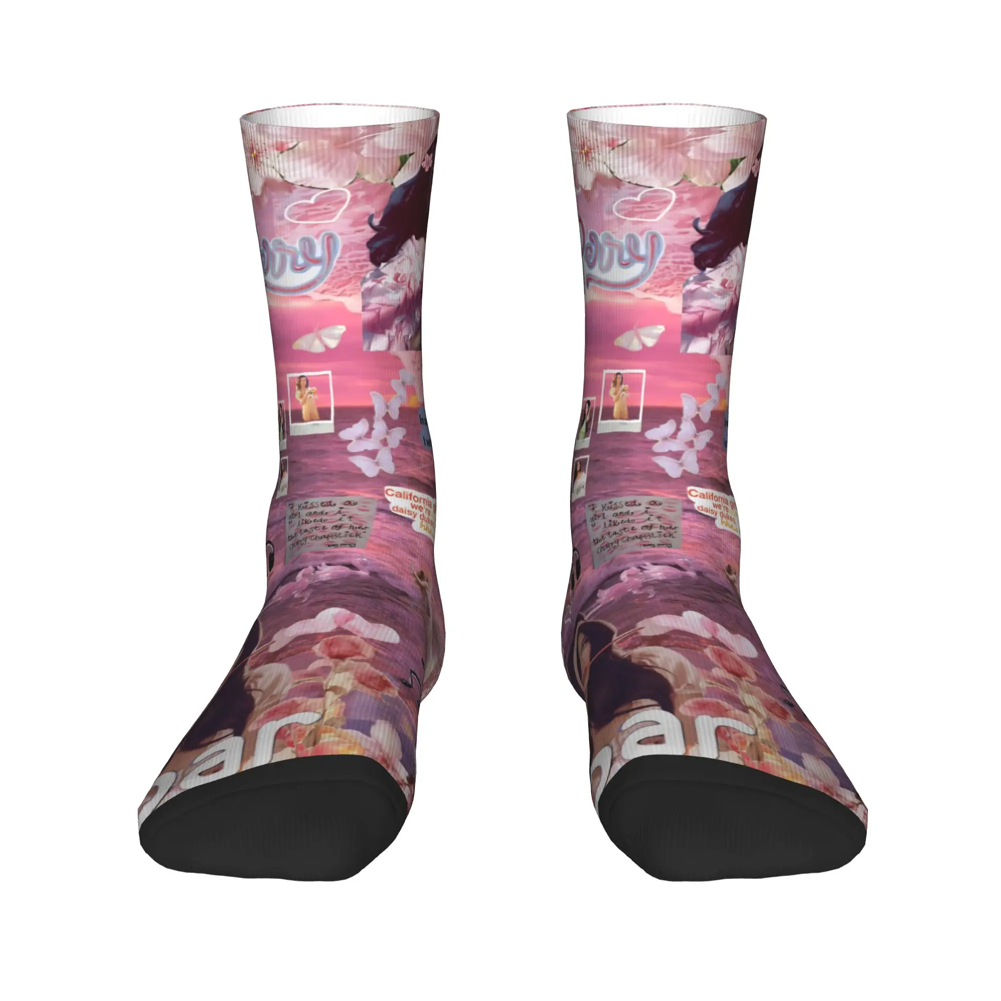 جوارب كاتي بيري تور المضادة للعرق، جوارب جري متوسطة ناعمة للرجال، جوارب شتوية عصرية برسومات جرافيكية