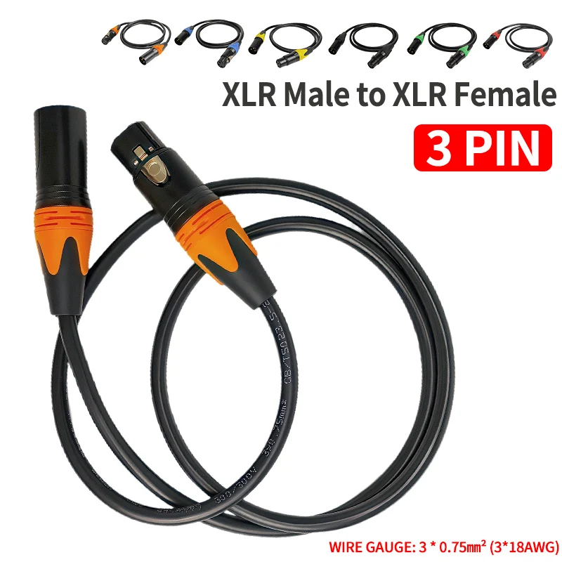 

3-Pin XLR Microphone Cable Male to Female 50cm/1m/2m/3m/5m/10m Balanced Audio Cable -for Mic Speaker Amplifier PA System