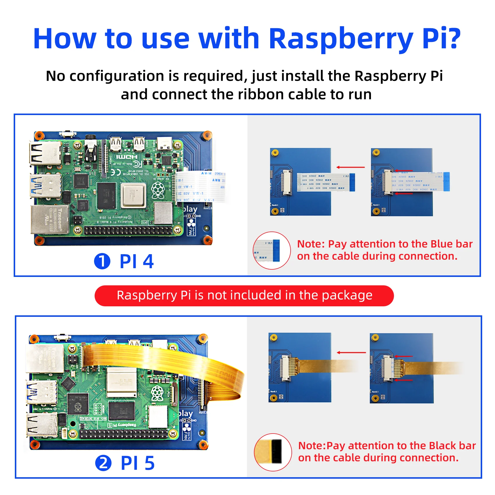 4.3 Inch RPi5 DSI Touch Screen LCD Display Portable Capacitive Touchscreen Monitor 800x480 for Raspberry Pi 5 4 3 3B+ 2