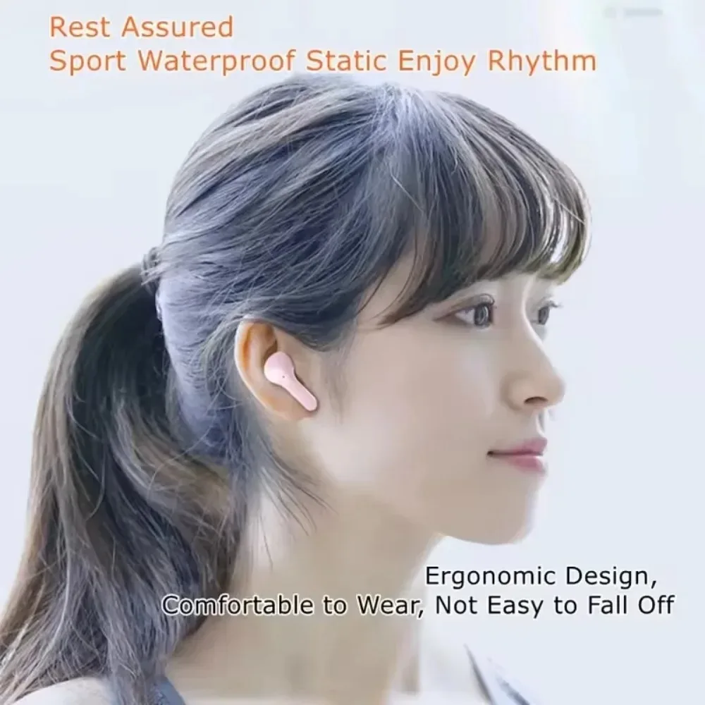 Original T2 Wireless Bluetooth Earphone Transparent HIFI Headphones LED Power Digital Display Stereo Sound Earphones for Xiaomi view 5