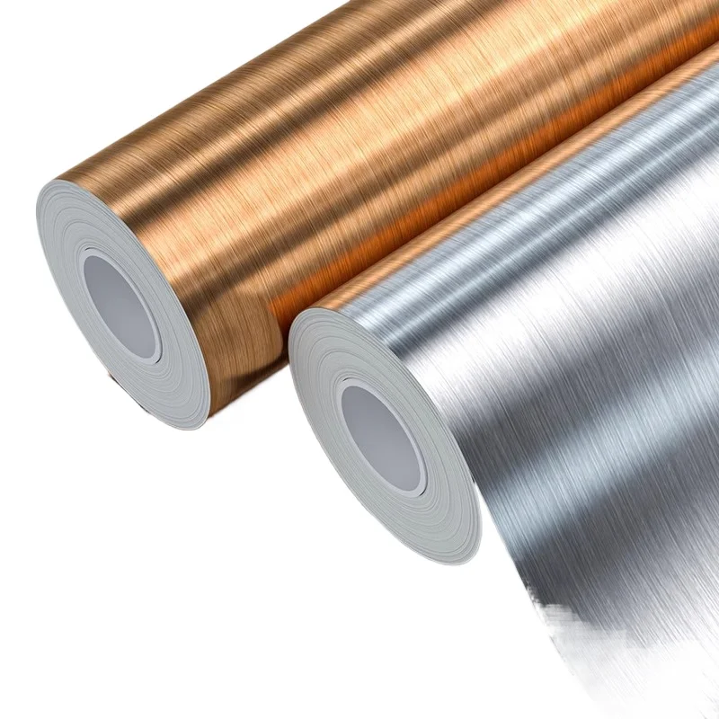 

Stainless steel sticker thickened metal brushed waterproof self-adhesive film refrigerator elevator door kitchen countertop