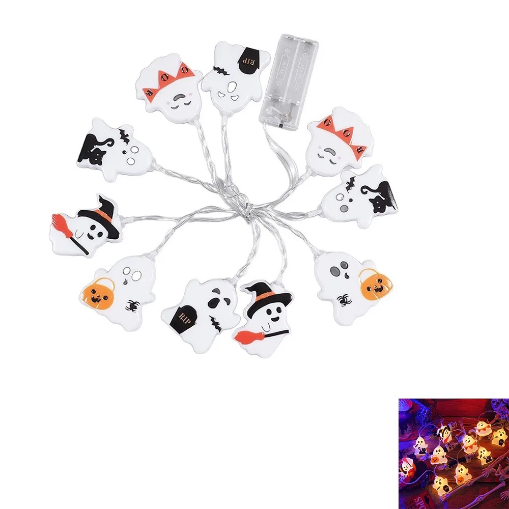 150/300 cm Ghost Decoration String Lights 10/20 LED Battery Powered Halloween String Lights Portable Decorative Light