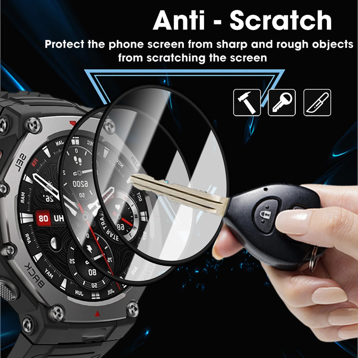 ل Amazfit Trex 3 Pro واقيات شاشة ناعمة مضادة للخدش HD واضح مضاد للكسر أفلام الساعة الذكية لـ Amazfit Trex 3Pro Notglass